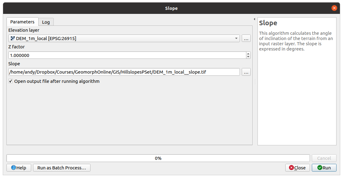 QGIS slope tool